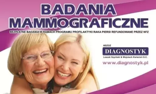 Zdjęcie do 07.04.2025 - BADANIA MAMMOGRAFICZNE