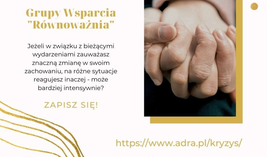 Zdjęcie do Darmowe wsparcie psychologiczne w ramach grup wsparcia &bdquo;R&oacute;wnoważnia&rdquo;