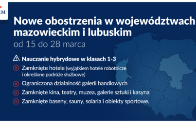 Zdjęcie do Nowe obostrzenia dla Wojew&oacute;dztwa Lubuskiego!!! Od poniedziałku, 15 marca woj. lubuskie objęte zostanie tzw. strefą czerwoną!