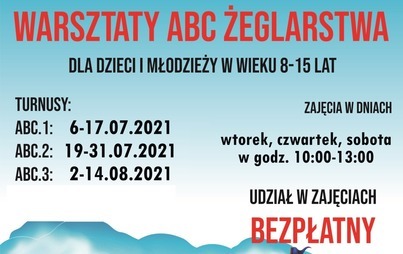 Zdjęcie do Zapraszamy na bezpłatne WARSZTATY ABC ŻEGLARSTWA dla dzieci i młodzieży w wieku od 8 do 15 lat