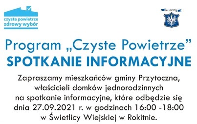 Zdjęcie do Program &bdquo;Czyste Powietrze&rdquo; &ndash; spotkanie informacyjne