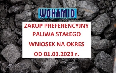Zdjęcie do ZAKUP WĘGLA - WNIOSEK NA OKRES OD 01.01.2023 r.