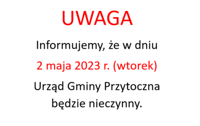 Zdjęcie do Komunikat Urzędu Gminy 