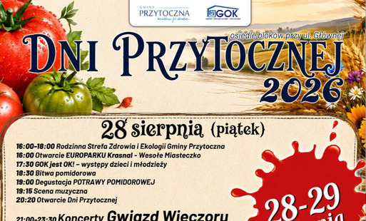 Zdjęcie do Zaproszenie na Dni Przytocznej i Dożynki Gminne 2026