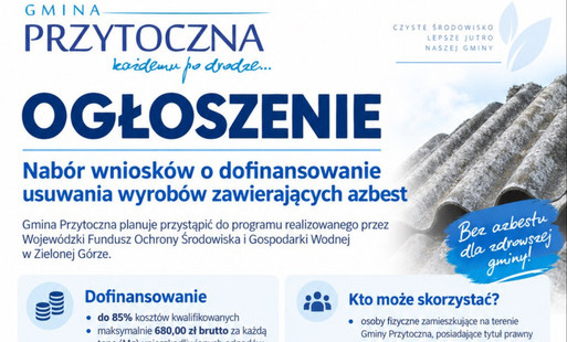 Zdjęcie do OGŁOSZENIE  o naborze wniosk&oacute;w o dofinansowanie usuwania wyrob&oacute;w zawierających azbest