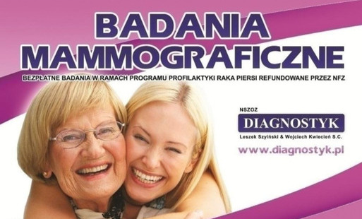 Zdjęcie do BADANIA MAMMOGRAFICZNE W PRZTOCZNEJ