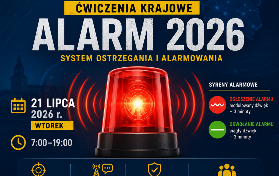 ĆWICZENIA SYSTEMU ALARMOWANIA „ALARM 2026”. USŁYSZYSZ SYRENY – TO TYLKO ĆWICZENIA